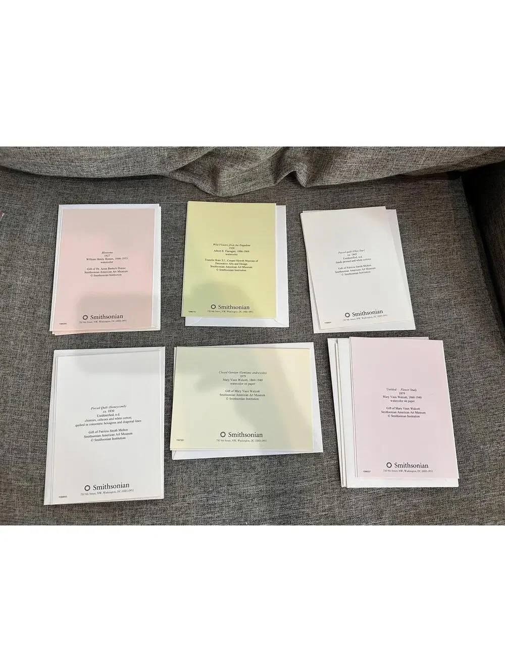 6 Smithsonian Greeting Cards Mary Faux Walcott With Envelopes